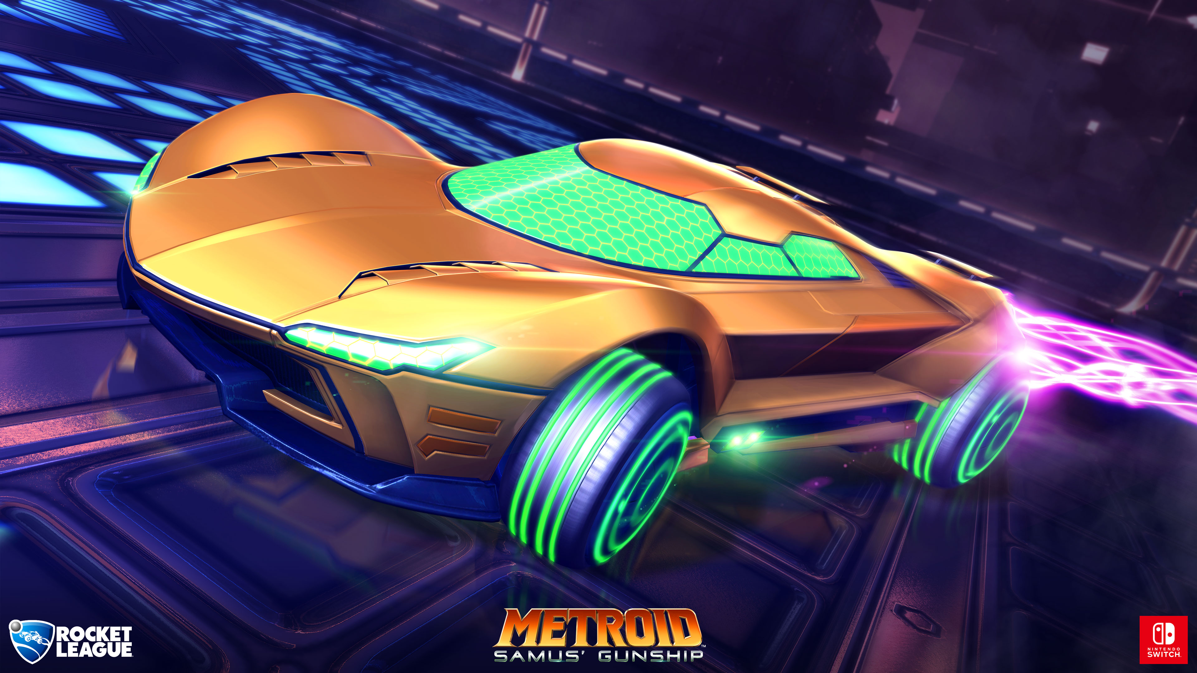 Samus Gunship car revealed for Rocket League Switch